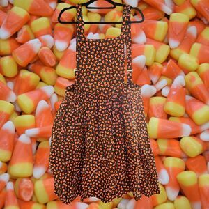 CUTE Ains & Elke Stylehaus Women’s XL Candy Corn Jumper Dress – Halloween Print